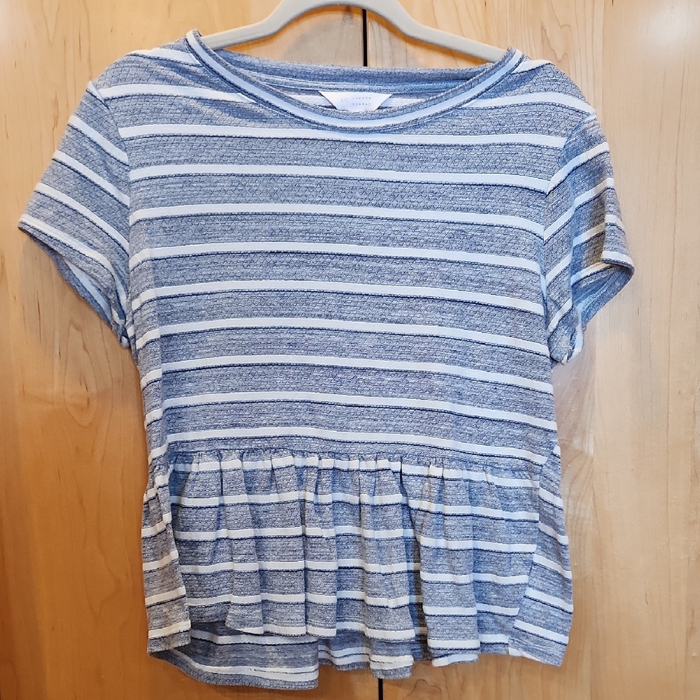 LC Lauren Conrad Blue and White Striped Top Size M